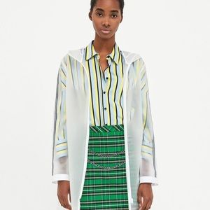 ZARA High/low Stripe Button down Shirt/Blouse (S)